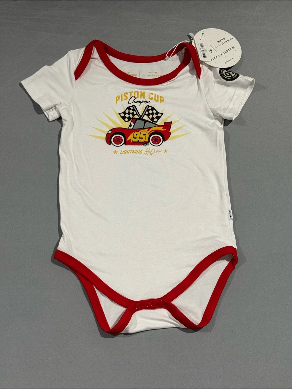 (12-18 mo) NWT Little Sleepies SS bodysuit, Lightning McQueen